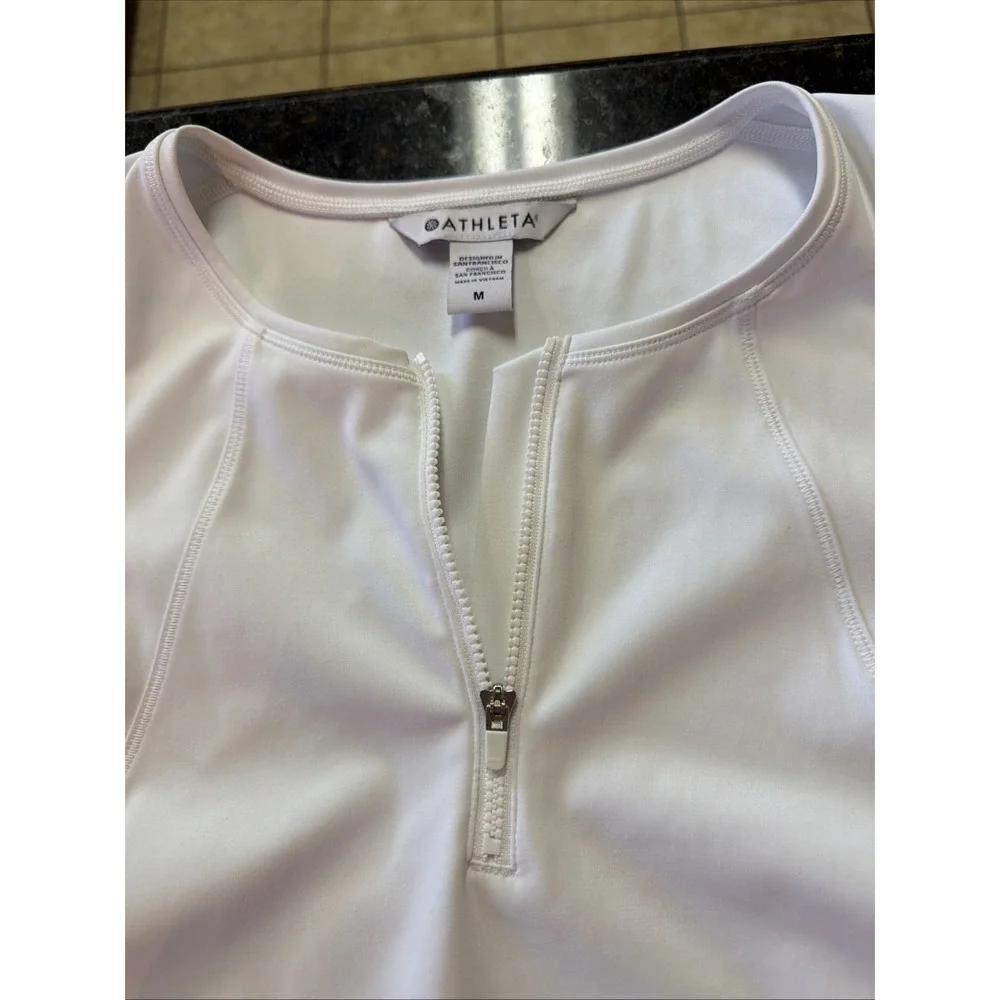 Athleta White Ace Tennis Dress Sz Med Performance Athletic Golf Pickleball - Picture 2 of 8